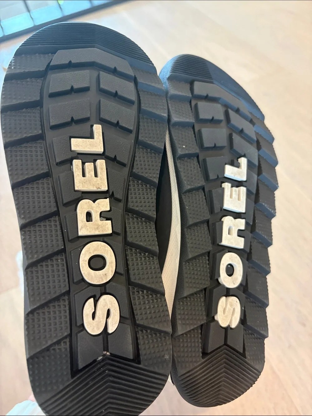 Sorel Kids Black Winter Boot with Cream Faux Fur Trim